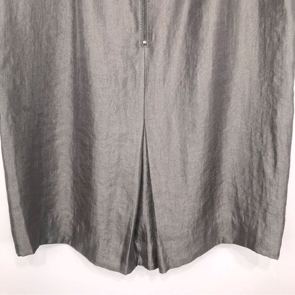 Ann Taylor Olive Gray Shimmer Pencil Skirt - Picture 7 of 13